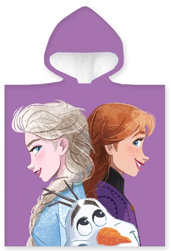 Billede af Badeponcho - Børnehåndklæde - Frost Anna - Elsa og Olaf - 50x100 cm - 100% Bomuld hos Shopdyner.dk